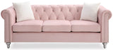 Velvet Tufted 3-Seat Foam Cushion Sofa - Omega Lifestyles