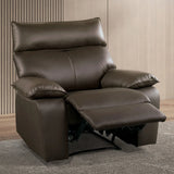 Contemporary Brown Leather Match Manual Recliner Chair - Omega Lifestyles