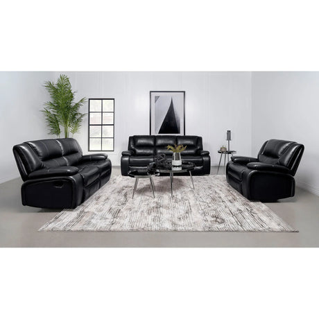 Black Upholstered Glider Recliner Chair With Recline - Omega Lifestyles