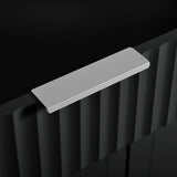 Fluted Rubber Wood Kitchen Island With Trash Can Cabinet - Omega Lifestyles