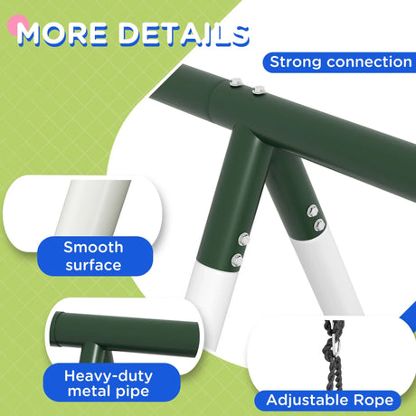 Heavy-Duty Steel Kids Outdoor Swing Set With Slide - Omega Lifestyles