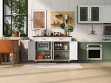 Farmhouse Style Rolling Kitchen Island With Power Outlet - Omega Lifestyles