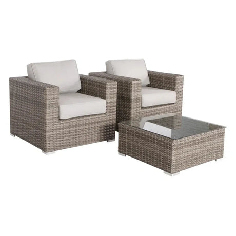 2-Person Fully Assembled Rattan Wicker Outdoor Seating Set - Omega Lifestyles