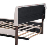Queen Teddy Fleece Upholstered Platform Bed With Trundle - Omega Lifestyles