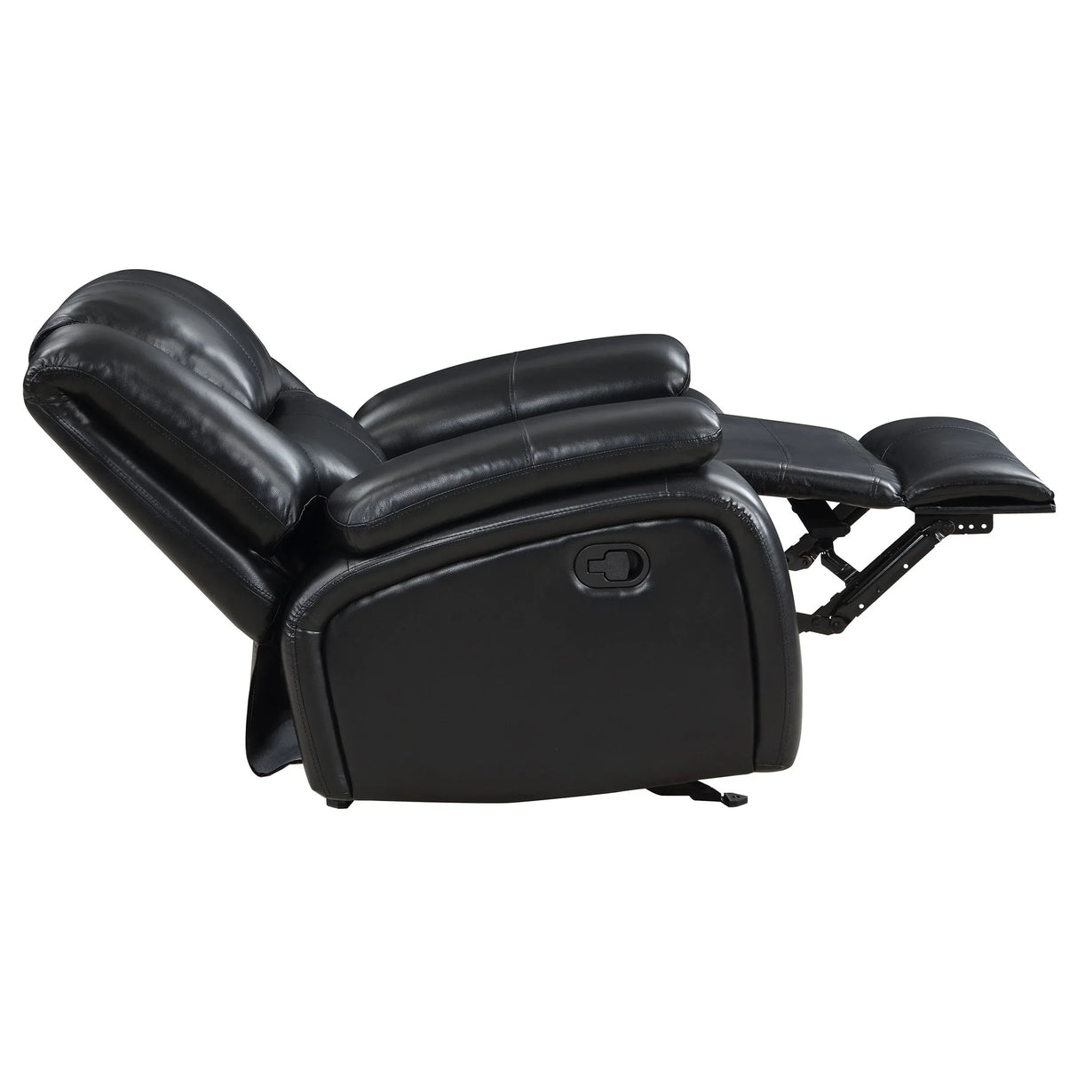 Black Upholstered Glider Recliner Chair With Recline - Omega Lifestyles