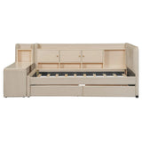Twin Velvet Upholstered Daybed With Storage Drawers - Omega Lifestyles