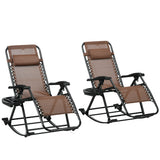 Set of 2 Foldable Zero Gravity Outdoor Rocking Chairs