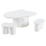 Cloud-Shaped Coffee Table With Stools And Drawers - Sleep Galleria