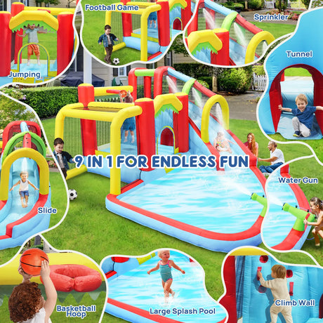 7-in-1 Inflatable Outdoor Water Park Bounce House - Omega Lifestyles