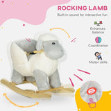 Plush Lamb Toddler Rocking Horse With Safety Belt - Omega Lifestyles