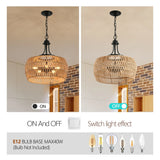 Boho Hemp Rope Hand-Woven Pendant Light - Omega Lifestyles
