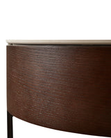 Round Ceramic Top Coffee Table With Drawers And Metal Legs - Omega Lifestyles