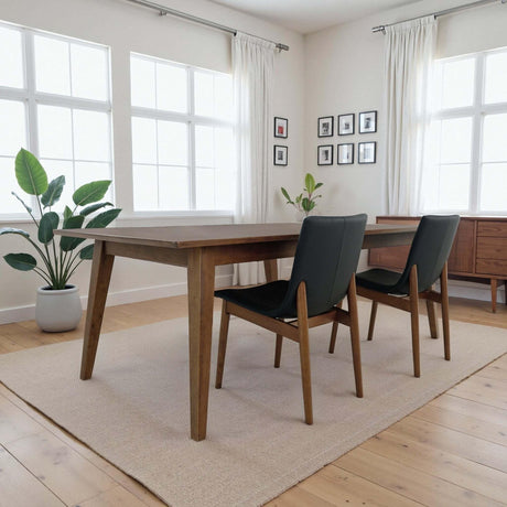 Set of 2 Vegan Leather Mid-Century Modern Dining Chairs - Omega Lifestyles