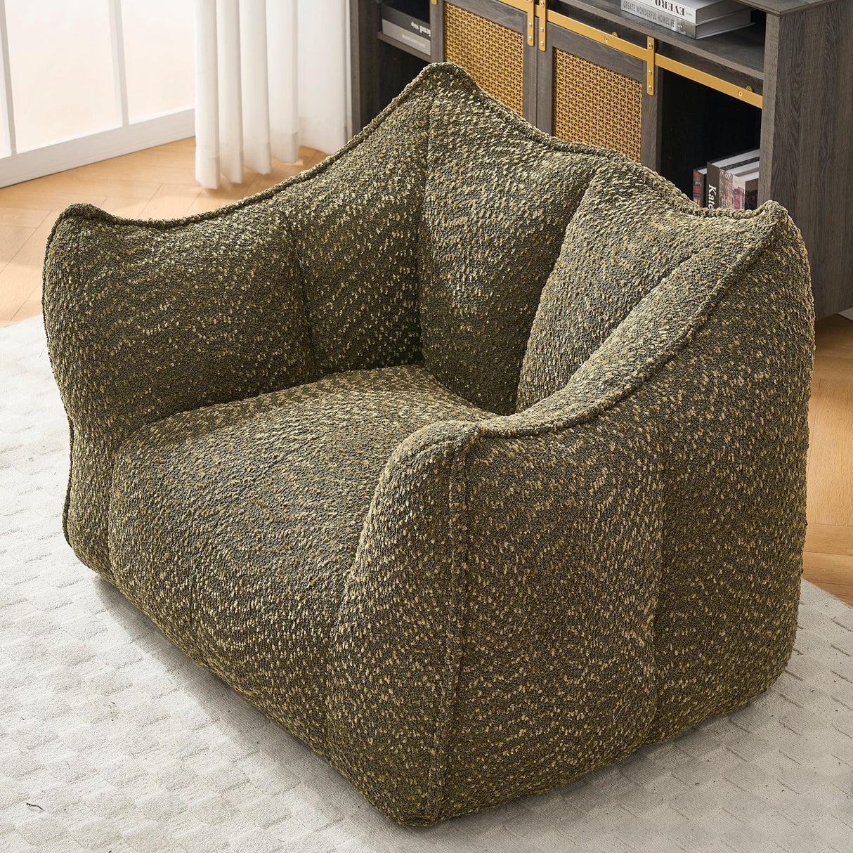 Chenille Bean Bag Chair With Resilient Foam - Omega Lifestyles