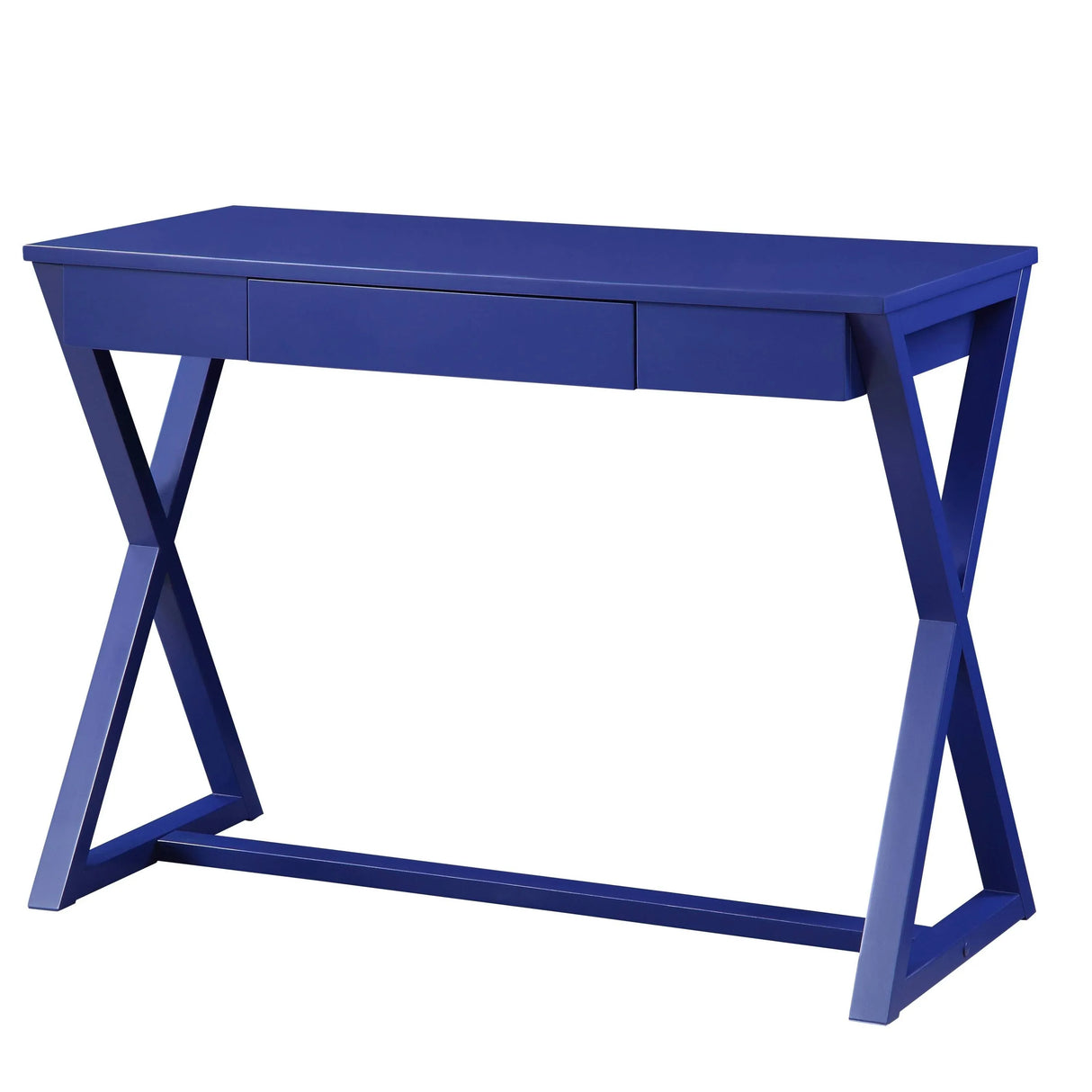 Twilight Blue Synthetic Wood Writing Desk With Drawer - Omega Lifestyles