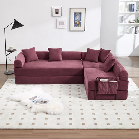 Convertible Corduroy Folding Memory Foam Sofa Bed - Omega Lifestyles