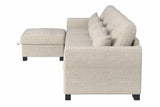 Beige Modular L-Shaped 5-Seat Foam Cushion Sofa With Ottoman - Omega Lifestyles