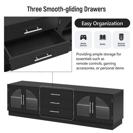 Modern Minimalist Black MDF TV Stand With Storage - Sleep Galleria