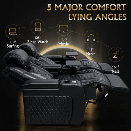 Top-Grain Nappa Ultra-Plush Power Recliner With RGB Lighting - Omega Lifestyles