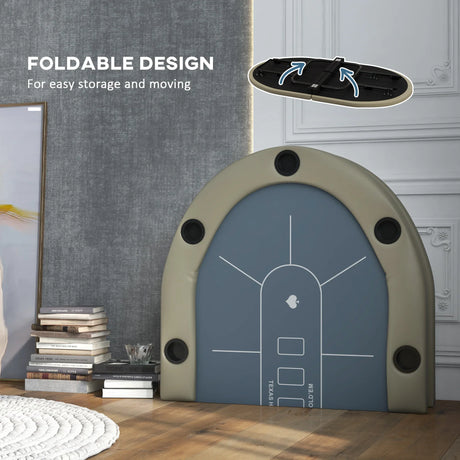 Folding Ten-Player Oval Poker Game Table With Cup Holders - Omega Lifestyles