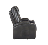 Gunmetal Faux Leather Power Lift Massage Recliner - Omega Lifestyles