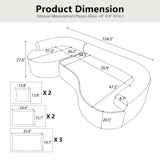 Minimalist Medium-Soft Chenille Foam 5-Seat Sofa - Omega Lifestyles