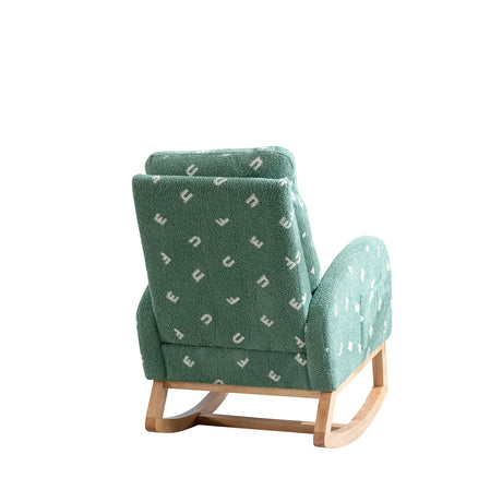 Green Boucle Foam Nursery Rocking Chair With Side Pocket - Omega Lifestyles