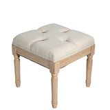 Rustic Square Padded Upholstered Ottoman Bench - Omega Lifestyles