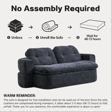 Modern Convertible Linen Foam-Filled Sleeper Sofa Bed With Pillows - Omega Lifestyles