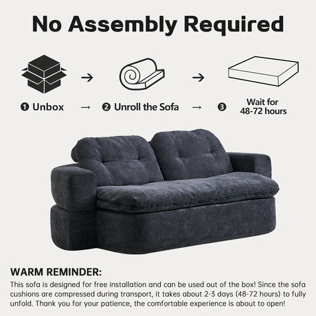 Modern Convertible Linen Foam-Filled Sleeper Sofa Bed With Pillows - Omega Lifestyles