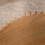 Vintage Style Natural Wood 2-Piece Round Coffee Table Set - Sleep Galleria