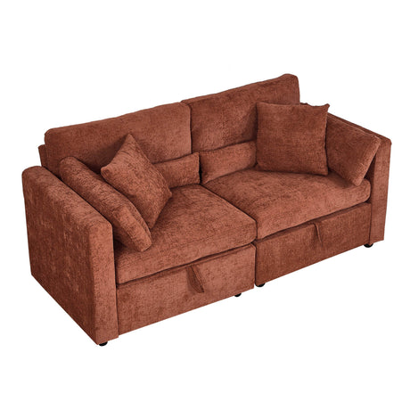 Brown Chenille 3-Seat Durable Upholstered Sofa - Omega Lifestyles
