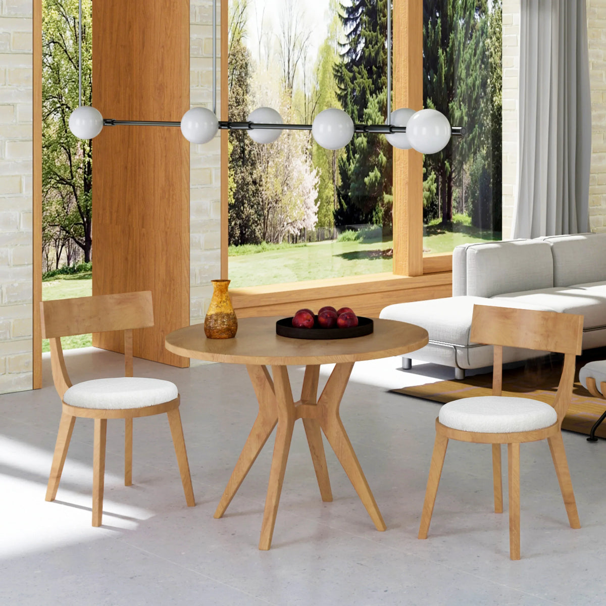 Mid-Century Modern Round Dining Table Set With Chairs - Omega Lifestyles