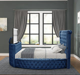 Modern Crystal Tufted Upholstered Wood Queen Bed Frame - Omega Lifestyles