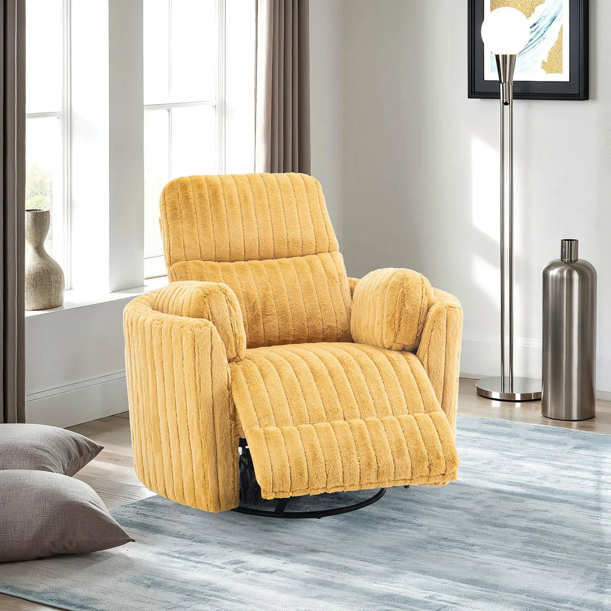 Contemporary Yellow Power Recliner Swivel Glider Chair - Omega Lifestyles