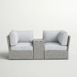 3-Piece Weather-Resistant Wicker Patio Loveseat Seating Set