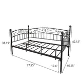 Twin Metal Daybed Frame Mattress Foundation with Headboard - Omega Lifestyles