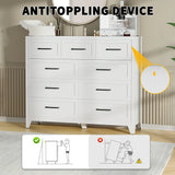 9-Drawer White Metal Tall Dresser With Smooth Drawers - Omega Lifestyles