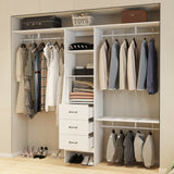 96-Inch White Adjustable Wood Metal Closet Organizer System - Omega Lifestyles