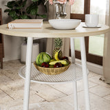 3-Piece White Oak MDF Dining Table Set With Stools - Omega Lifestyles