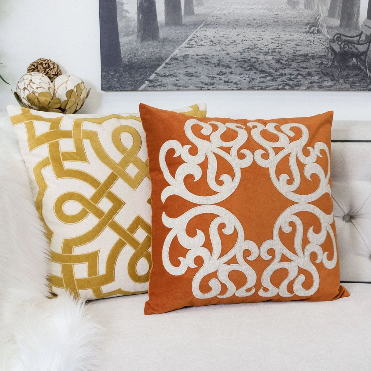 20-Inch Orange Polyester Velvet Pillowcase Cover - Omega Lifestyles