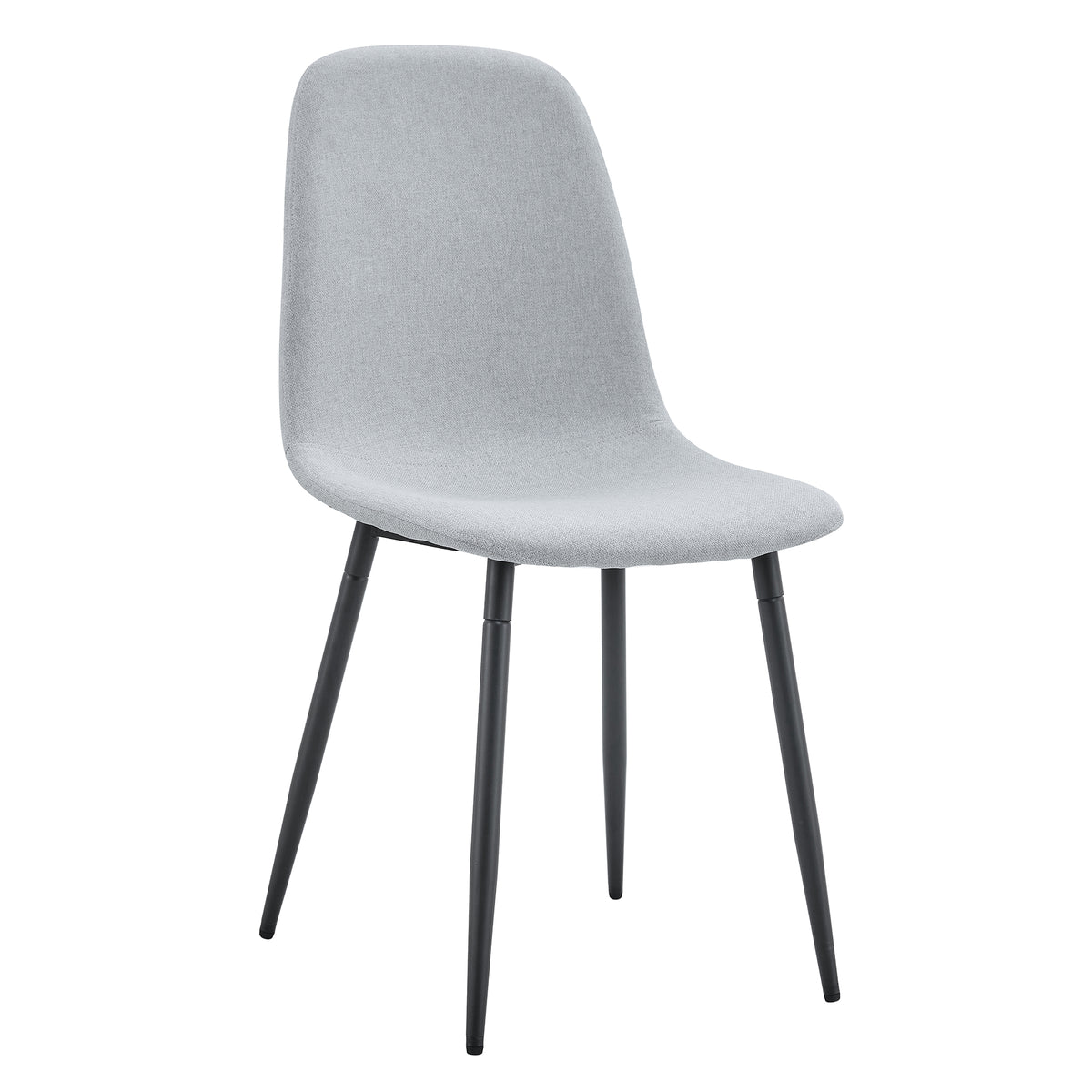 Set Of Six Light Gray Linen-Cotton Fabric Dining Chairs