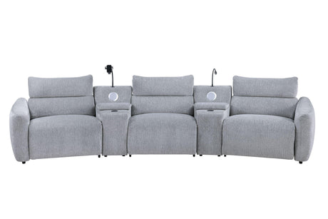 Fullar Modular Power Motion Sectional Sofa With Wireless Chargers And Speakers - Omega Lifestyles