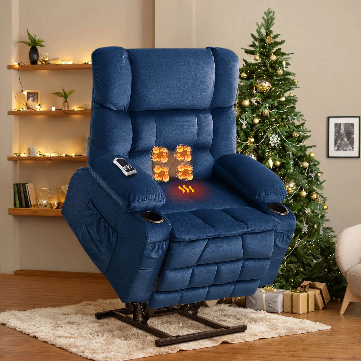 Dual Motor Power Lift Recliner Chair With Waist Heat Massage - Omega Lifestyles