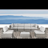 6-Piece Grey Mix Rattan Wicker Outdoor Sectional Patio Set - Omega Lifestyles