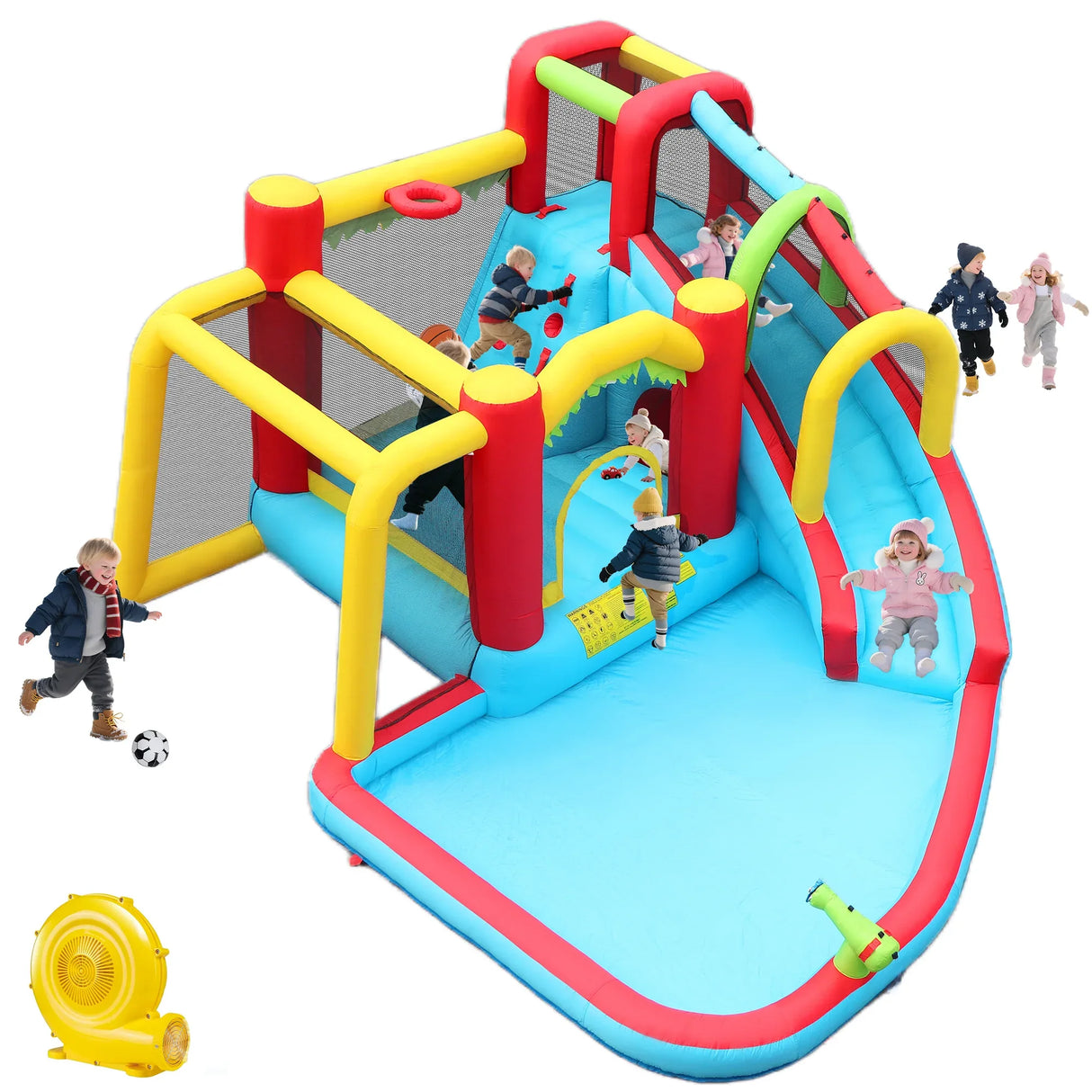 7-in-1 Inflatable Outdoor Water Park Bounce House - Omega Lifestyles