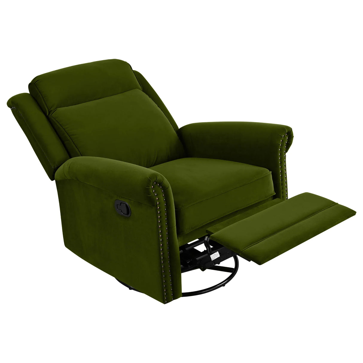 Modern Velvet Adjustable Backrest Swivel Recliner Chair - Omega Lifestyles