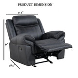 Transitional Black Faux Leather Glider Recliner Chair - Omega Lifestyles