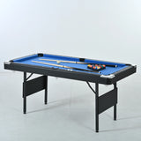 Foldable Indoor Black Blue Pool Table With Accessories - Omega Lifestyles