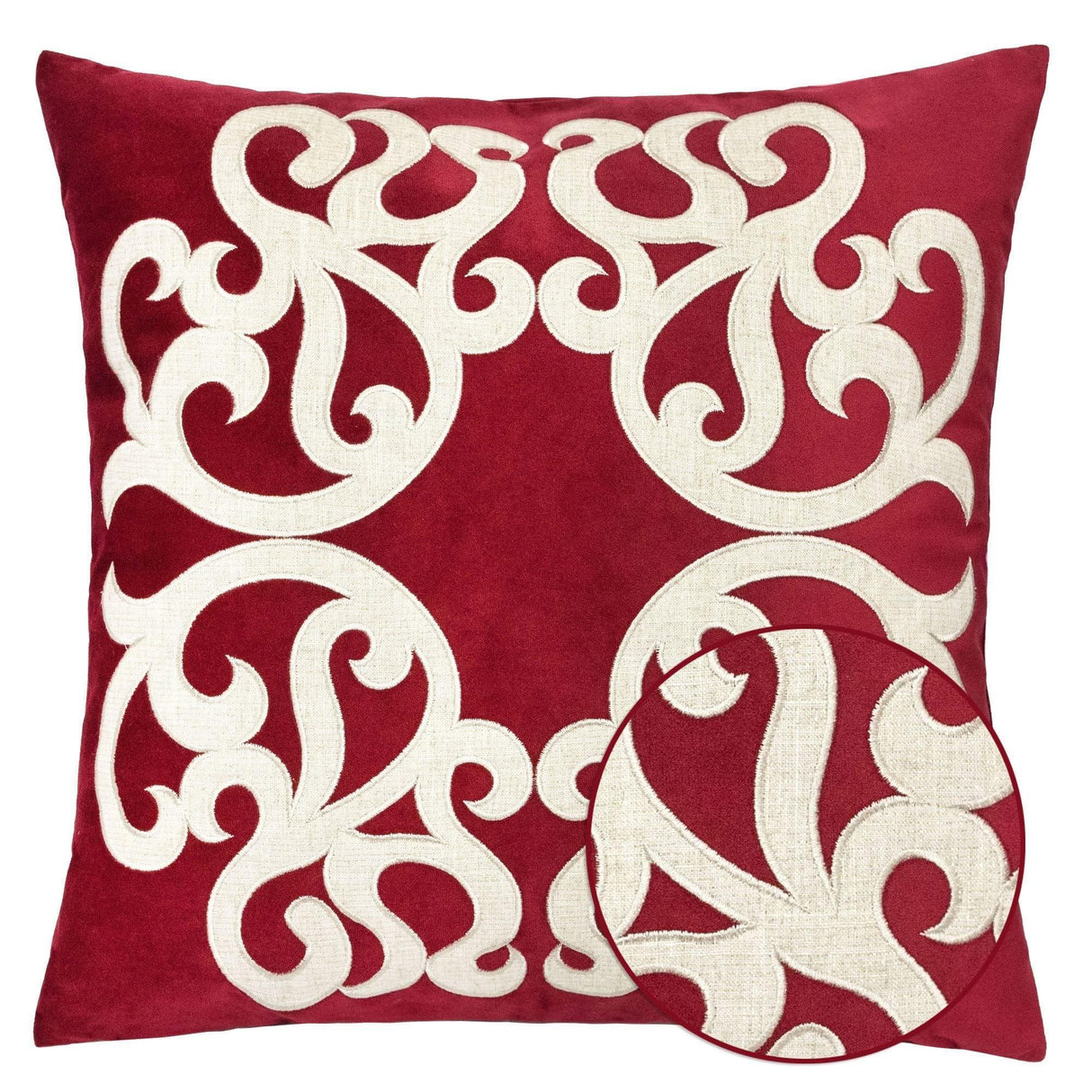 Red 20-Inch Polyester Velvet Pillowcase Cover - Omega Lifestyles